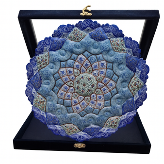 بشقاب میناکاری۳۰  سانتی با جعبه جیر کد ۳۰۰۴