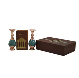 حافظ پالتويی چرم با دو گلدان فيروزه 16