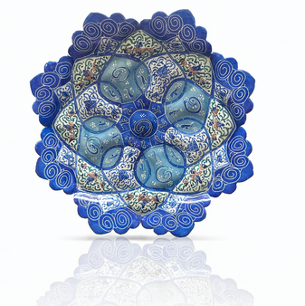 بشقاب میناکاری ۱۶  سانتی با جعبه جیر کد ۱۶۰۴