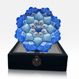 بشقاب میناکاری ۱۶  سانتی با جعبه جیر کد ۱۶۰۷