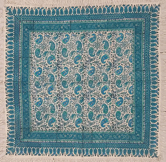 9979 : رومیزی قلمکار 80 در 80 سانتی متر -طرح بادام آبی - زابلیان اسپادانا