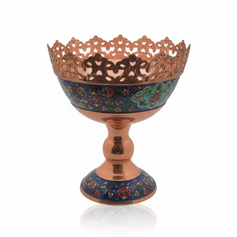 آجیل خوری مس و پرداز سایز ۲۰  سانتی با جعبه  کد 2001