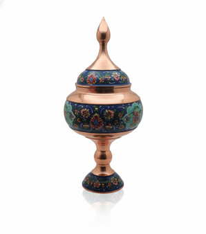 2701  شکلات خوری مس و پرداز  27 سانت  با جعبه کد