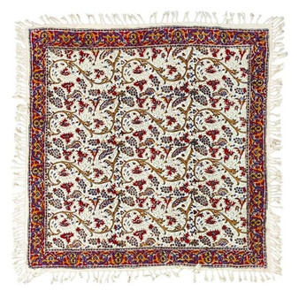 روميزي قلمكار عطريان طرح گل انگور سایز 80*80 كد 0008