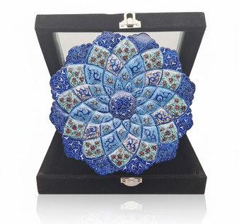 بشقاب میناکاری 20  سانتی با جعبه جیر کد 2003