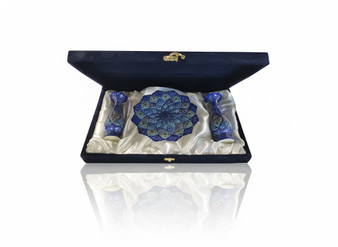 ست گلدان  بشقاب 20 و دو گلدان 16 میناکاری با جعبه لوکس کد 2003