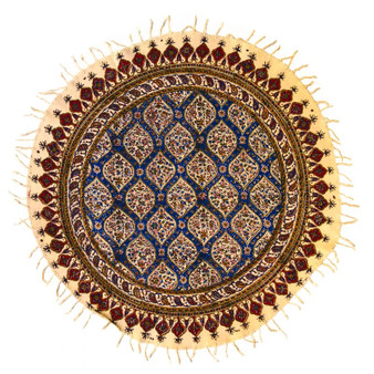 روميزي قلمكار عطريان طرح حصيري گرد 60 سانتی کد 0022