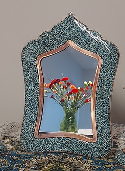 آیینه چهار گوش فیروزه کوبی، ارتفاع 30 سانتیمتر