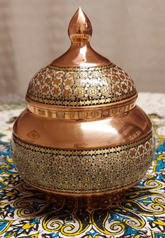 شکلات خوری مسی خاتم، ارتفاع 15 سانتیمتر