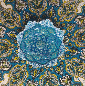 بشقاب مینا-فیروزه آسمانی- قطر 16 سانتیمتر