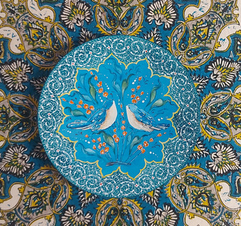 بشقاب مینا- طرح مینیاتور-قطر 20 سانتیمتر