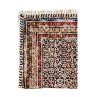 رومیزی قلمكار ممتار طرح گلدان  سایز 200*135سانتی متری  کد 0045