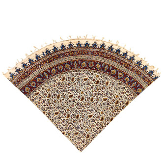 رومیزی قلمکار عطريان طرح درهم گرد 150سانتی متری  کد 0047