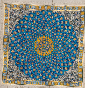 رومیزی قلمکار 100در 100سانتی متر -طرح گنبد مسجد شیخ لطف ا.. - زابلیان اسپادانا
