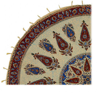 روميزي قلمكار ممتاز عطريان طرح گل انگوري سایز 120*120سانتی متر  کد 0056