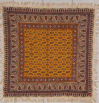 رومیزی قلمکار 100در 100سانتی متر -طرح بته‌جقه کلاسیک (قجری)- زابلیان اسپادانا