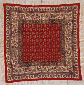 رومیزی قلمکار 100در 100سانتی متر -طرح «تُرنجِ آذین»- زابلیان اسپادانا