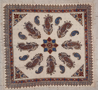 رومیزی قلمکار 120در 120سانتی متر -طرح «ستاره بته جقه»- زابلیان اسپادانا