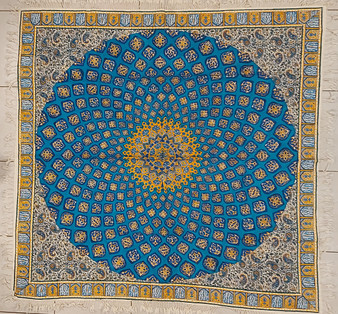 رومیزی قلمکار 120در 120سانتی متر -طرح گنبد مسجد شیخ لطف ا...- زابلیان اسپادانا