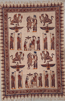 رومیزی قلمکار 100در 150سانتی متر -طرح «تختِ جمشید»- زابلیان اسپادانا