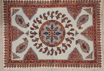 رومیزی قلمکار 100در 150سانتی متر -طرح شمسه و بته‌جقه- زابلیان اسپادانا