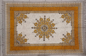 رومیزی قلمکار 100در 150سانتی متر -طرح «تُرنج تابان»- زابلیان اسپادانا