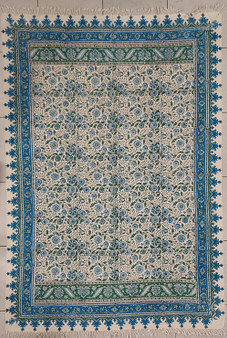 رومیزی قلمکار 100در 150سانتی متر -طرح «فیروزه»- زابلیان اسپادانا