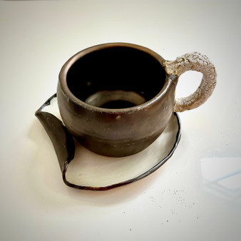 Organic Bronze Cup and Saucer