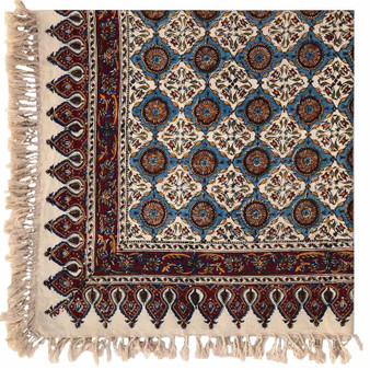 روميزي قلمكار ممتاز عطريان طرح كاشي  سایز  ۱۰۰*۱۰۰ سانتی متر  کد 0070