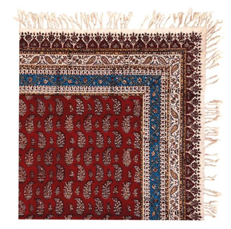 رومیزی قلمکار ممتاز عطريان طرح بته لپي سایز  ۱۰۰*۱۰۰ سانتی متر  کد 0073