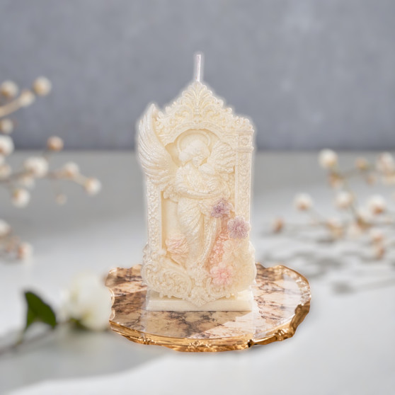 Handmade Angel & Child Relief Candle – Luxury Decorative Candle