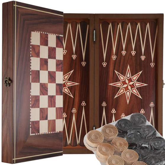 تخته نرد و شطرنج کادویی ام دی اف با کاور