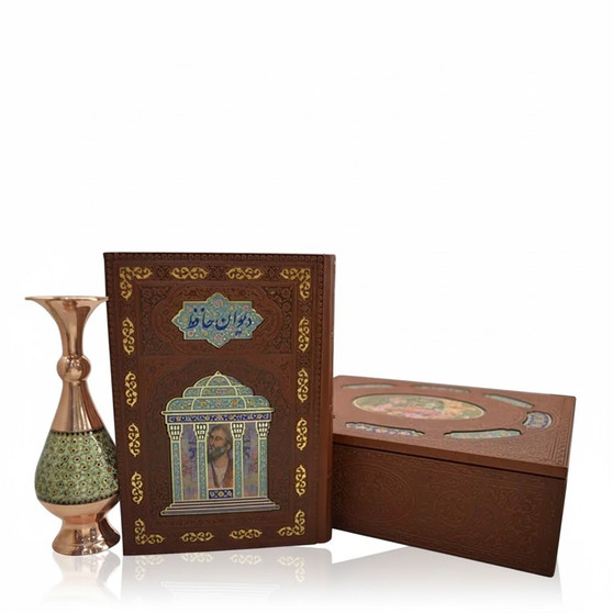 دیوان حافظ وزیری تمام مصور با گلدان خاتم