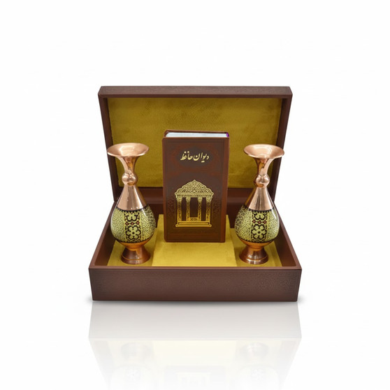 حافظ پالتويی چرم با دو گلدان خاتم 16