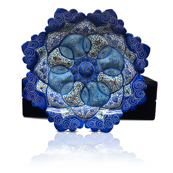 بشقاب میناکاری ۱۶  سانتی با جعبه جیر کد ۱۶۰۶