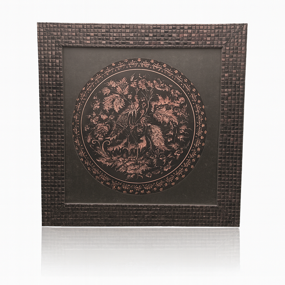 قاب مس و حکاکی طرح طبیعت سایز ۲۰  کد 2001