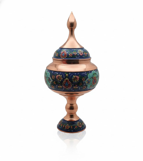 2701  شکلات خوری مس و پرداز  27 سانت  با جعبه کد