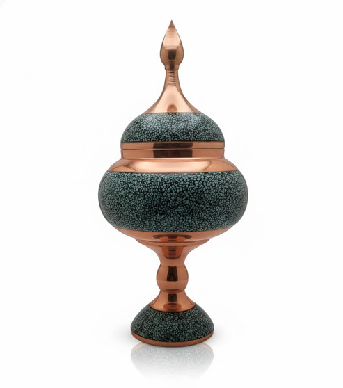 2701  شکلات خوری فیروزه کوبی  27 سانت  با جعبه کد