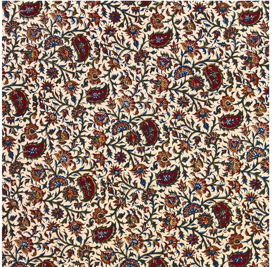 رومیزی قلمکار ممتاز  عطریان طرح بته جقه گرد 100 سانتی متری  کد 0007