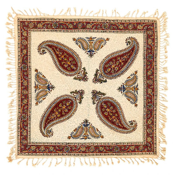 رومیزی قلمکار عطریان طرح پته لپی سایز60 در 60 کد  0013