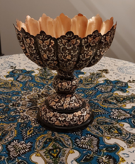 میوه خوری پایه دار مسی الماس تراش