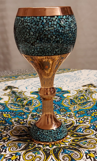 جام گیلاسی فیروزه کوبی، ارتفاع 16 سانتیمتر