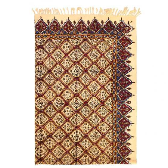 0031 روميزي قلمكار ممتاز عطريان طرح ستاره سایز 100 در 150  سانت كد