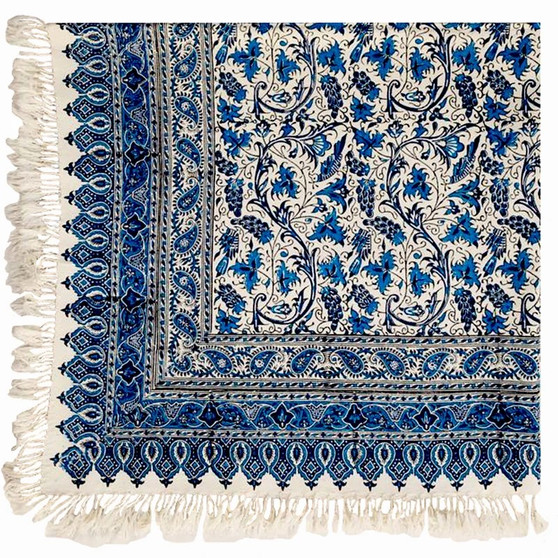 روميزي قلمكار ممتاز عطريان طرح گل انگوري سایز 120*120سانتی متر  کد 0055