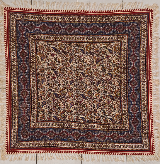 رومیزی قلمکار 100در 100سانتی متر -طرح «نارِستان»- زابلیان اسپادانا