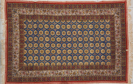 رومیزی قلمکار 100در 150سانتی متر -طرح قاب آینه یاقوت‌نشان- زابلیان اسپادانا