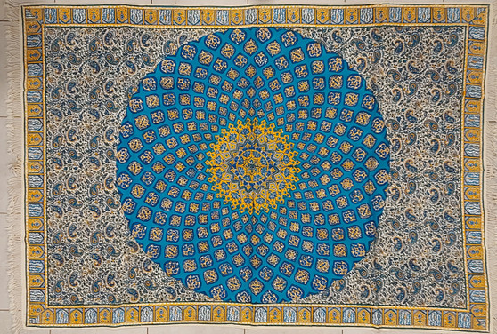 رومیزی قلمکار 100در 150سانتی متر -طرح گنبد مسجد شیخ لطف ا...- زابلیان اسپادانا