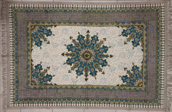 رومیزی قلمکار 100در 150سانتی متر -طرح تُرنج خورشیدی- زابلیان اسپادانا