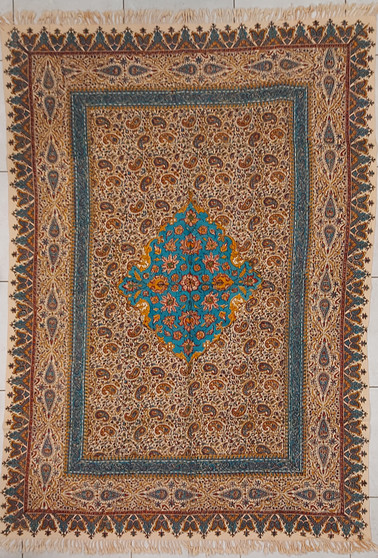 رومیزی قلمکار 100در 150سانتی متر -طرح «باغِ زمرّد»- زابلیان اسپادانا