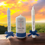 Personalized Baptism Candle Set: Godparent Gift, Custom Christening Candle